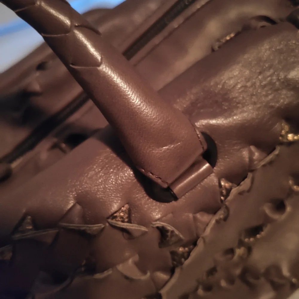 Bottega Veneta Karung Woven Mauve Bag